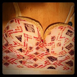 NEW Body Frosting Yellow Abstract Bra - Size 38D